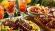A symphony of flavors and textures as the tantalizing aromas of barbecued meats fresh salads and fruity cocktails mix together at neighborhood cookouts and picnics.