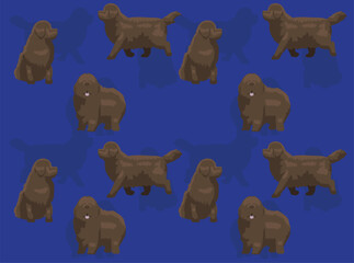 Wall Mural - Dog Newfoundland Brown Coat Cute Seamless Wallpaper Background