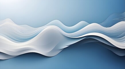 Wall Mural - a gradient-filled, smoothly flowing, wavy form with energy motion, a dark blue design curve line, calming music, or technology.