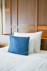 Sticker - comfortable pillows and white pillows on bed