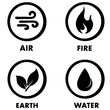 © krezilayen - Icon vector four elements of the universe air water fire earth simple illustration