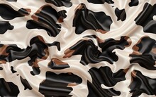Cowhide Black Brown Skin Texture Seamless Pattern Background, Tile. Printing Textile Fabric. Wellpaper.