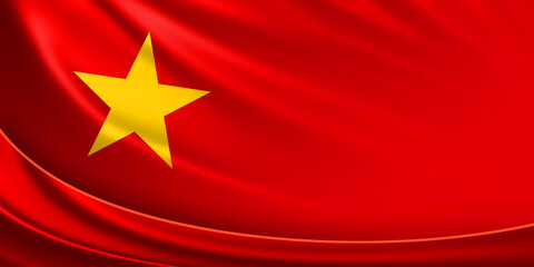 Wall Mural - Vietnam flag background 3d illustration