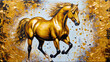Horse painting on canvas. Oil painting on canvas. Hand drawn illustration.
