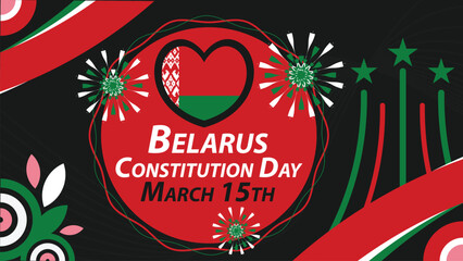 Wall Mural - Belarus Constitution Day vector banner design. Happy Belarus Constitution Day modern minimal graphic poster illustration.