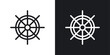 Ship Wheel Icon Designed in a Line Style on White background.