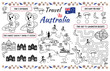 © Anatolii - A fun placemat for kids. Printable the “Travel to Australia” activity sheet with a labyrinth, find the differences and find the same ones. 17x11 inch printable vector file