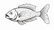 Cartoon X-ray fish on white background