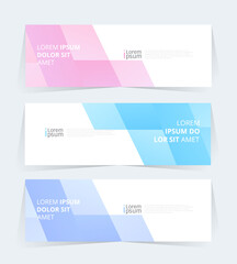Wall Mural - geometric banner design with vector presentation template.