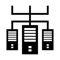 Wall Mural - Connected server silhouette icon. Vector.