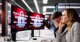 Fototapeta Panele - Ransomware Malware Cyber Attack