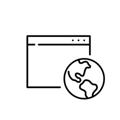 Wall Mural - global browsing experience. web page and earth globe. worldwide internet access. pixel perfect vecto