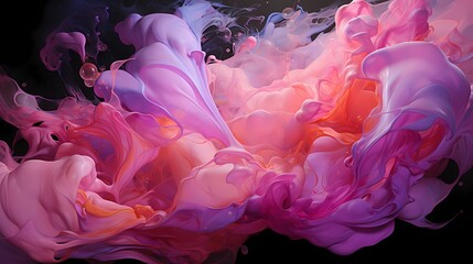 Wall Mural - Liquid silver and radiant pink merging with explosive energy, crafting a mesmerizing abstract showcase