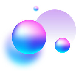 Wall Mural - Gradient ball and blurred circle imagine layout transparent background