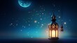 Eid mubarak: islamic greeting cards for eid-ul-adha and ramadan kareem, celebrating muslim holidays with crescent moon, lantern lighting, and festive atmosphere

