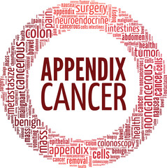 Wall Mural - Appendix Cancer word cloud conceptual design isolated on white background.