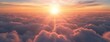 Majestic Sunrise Above Fluffy Clouds Panoramic