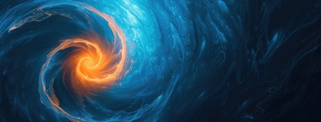 Canvas Print - Abstract Blue Energy Vortex Dynamic Background