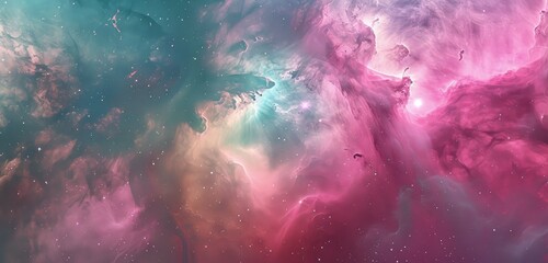 Canvas Print - Ethereal Cosmic Nebula in Vibrant Colors