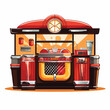 A retro diner with a jukebox vector illustration
