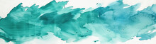 Turquoise Brush Strokes On White Background