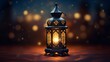 Vibrant ramadan kareem greeting image featuring exquisite arabic lantern - cultural celebration and religious tradition

