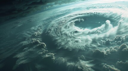 Wall Mural - extremely close-up of a hurricane with bumpy fractal clouds. low angle.