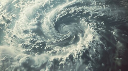 Wall Mural - extremely close-up view of a hurricane with bumpy fractal clouds.