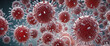 Monkeypox virus cells outbreak wide medical banner