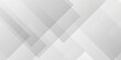 © armans - Abstract white and gray background design with layers of textured white transparent material in triangle and squares shapes. White color technology concept geometric line vector background.