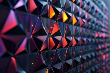 Wall Mural - abstract 3D glowing geometric elements background