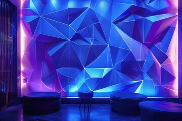 Wall Mural - abstract 3D glowing geometric elements background