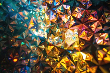 Wall Mural - abstract 3D glowing geometric elements background