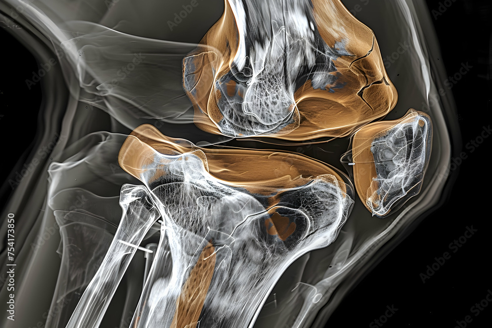 Stock-Illustration „MRI image of a sagittal view of the human knee ...