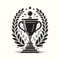 Trophy or Crest silhouette vector illustration