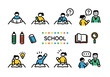 Elementary school learning illustration set