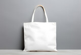 Fototapeta  - White pure cotton tote bag shopper design mockup isolated on white background