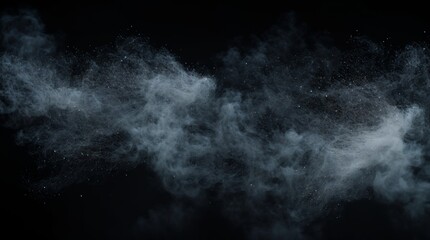 Wall Mural - wisps and sparkling particles dance across dark backdrop