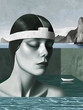 Sztuka surrealistyczna, kobieta w basenie