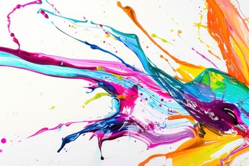 colorful paint splash with white background