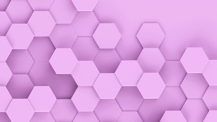 Wall Mural - Pink hexagons geometric background, minimal honeycomb pattern wallpaper.