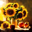 sunflower flowers in a vase on the table