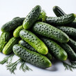 cucumbers on a white background.