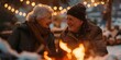 © Anastasiia - An Elderly Couple Cozying Up by the Fire. Concept Elderly Love, Cozy Fireplace, Romantic Moments, Warmth and Togetherness