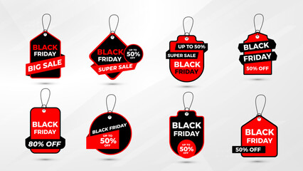 Wall Mural - black friday sale tag collection. special discount offer design. black friday discount banner design
