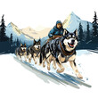 A dog sledding tour with a dog sled vector