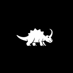 Wall Mural - mininalist logo of prehistoric animal simple black and white