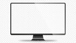 © Vector light Studio - Trendy realistic thin frame monitor mock up with blank white screen isolated. PNG. Vector illustration