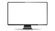 © Vector light Studio - Trendy realistic thin frame monitor mock up with blank white screen isolated. PNG. Vector illustration