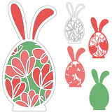 Fototapeta Dinusie - Easter egg with flowers svg, Layered papercut decoration, DIY gift tag, file for cut